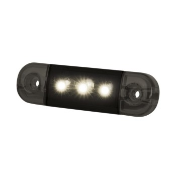 SÅIFA PRIS Dark knight slim sidomarkering 3 LED Vita, klart sotat glas