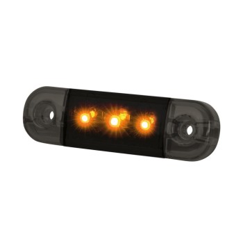 SÅIFA PRIS Dark knight slim sidomarkering 3 LED Orange , klart sotat glas